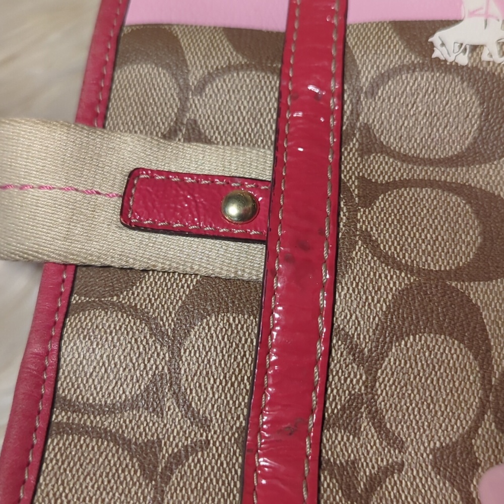 Coach Signature Canvas Tote Bag - Pink and Tan - Picture 4 of 16